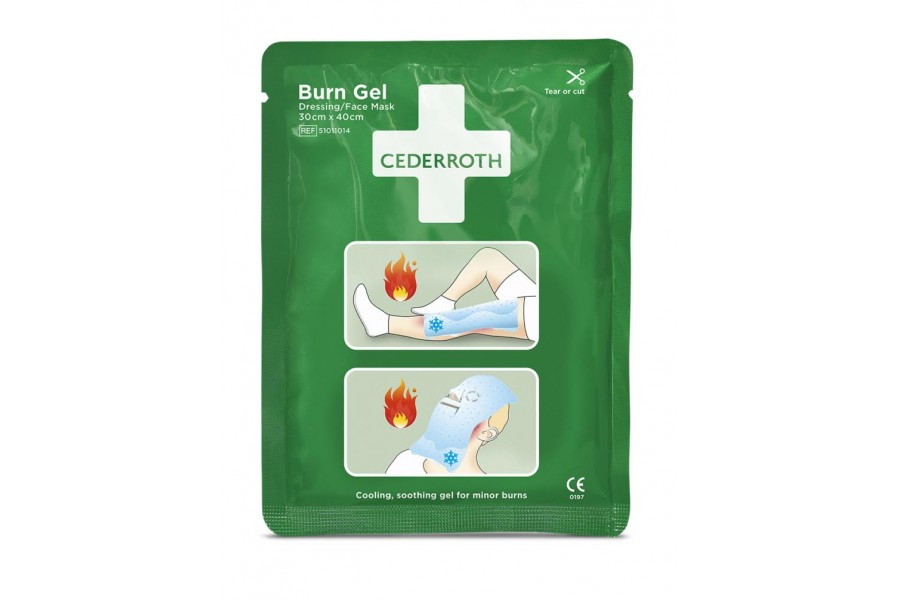 Żel na oparzenia Cederroth Burn Gel Dressing, kompres 30x40 cm - na twarz